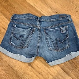 Denim cuffed shorts